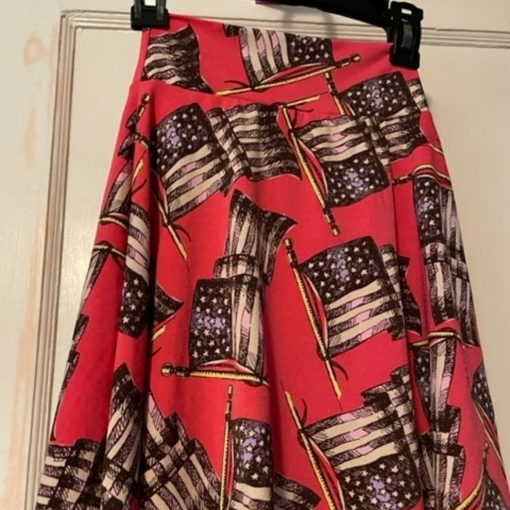 LuLaRoe Girl's Slinky Azure Flags Design Size 4